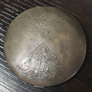 Birks Solid Sterling Silver Round Compact - Ornate Floral Metal Design 97gr